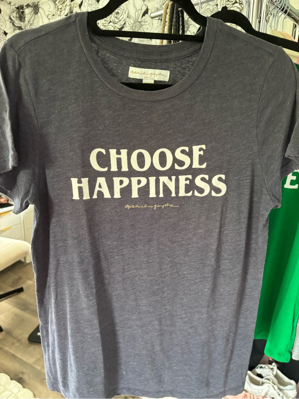 Spiritual Gangster Choose Happiness Tee - Gray Blue